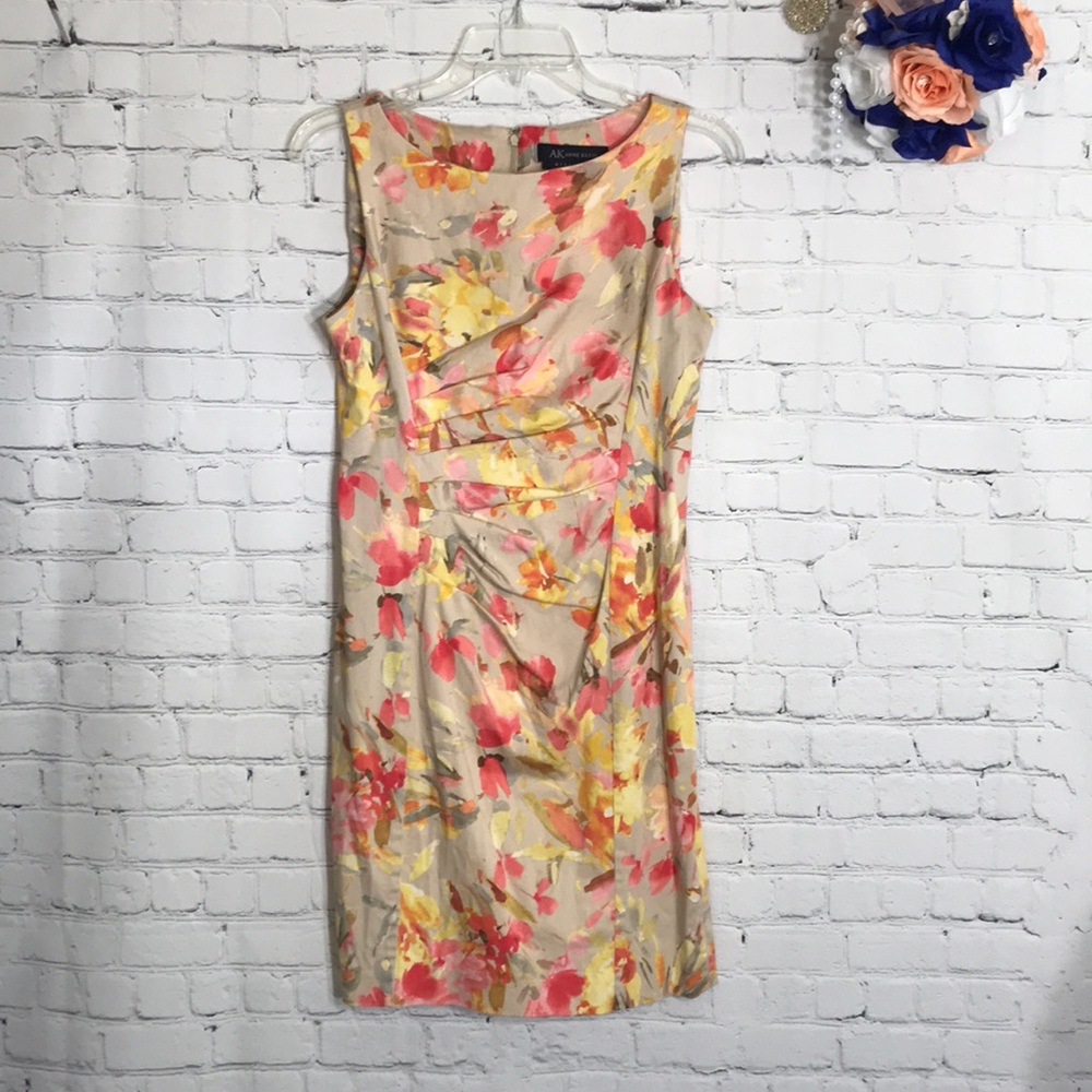 Anne Klein Stretch ruched floral sheath dress